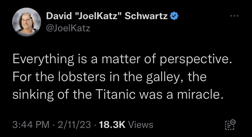 XRBeans's tweet photo. Don’t ask me what it means, but @JoelKatz has posted about the “bottom,” “downfall,” or “sinking” 3 times in the last 24 hours. https://t.co/Fjgz7QV8Of
