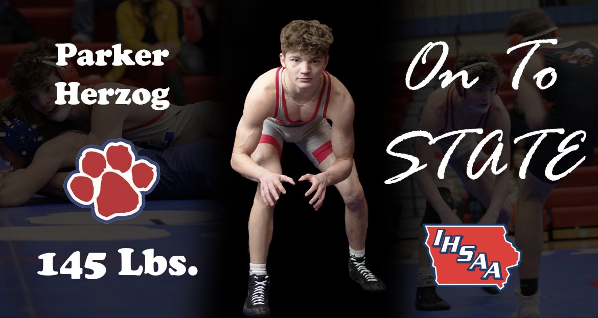 Parker Herzog is your 3A District Champion and State Qualifier with a 9-1 major decision in the final!!