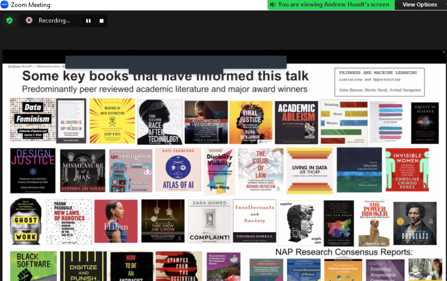 DiverseInAI's tweet photo. "Some key books": @athundt's awesome reading list

#RecommendedReadings #readings #feminism #ableism #design #SocialJustice #RaceAfterTechnology #AlgorithmsOfOppression #WeaponsOfMathDestruction #BlackSoftware #antiracism #AAAI2023

@ruha9 @safiyanoble @HabenGirma @DrIbram

16/🧵 https://t.co/fcfXC5FPpt