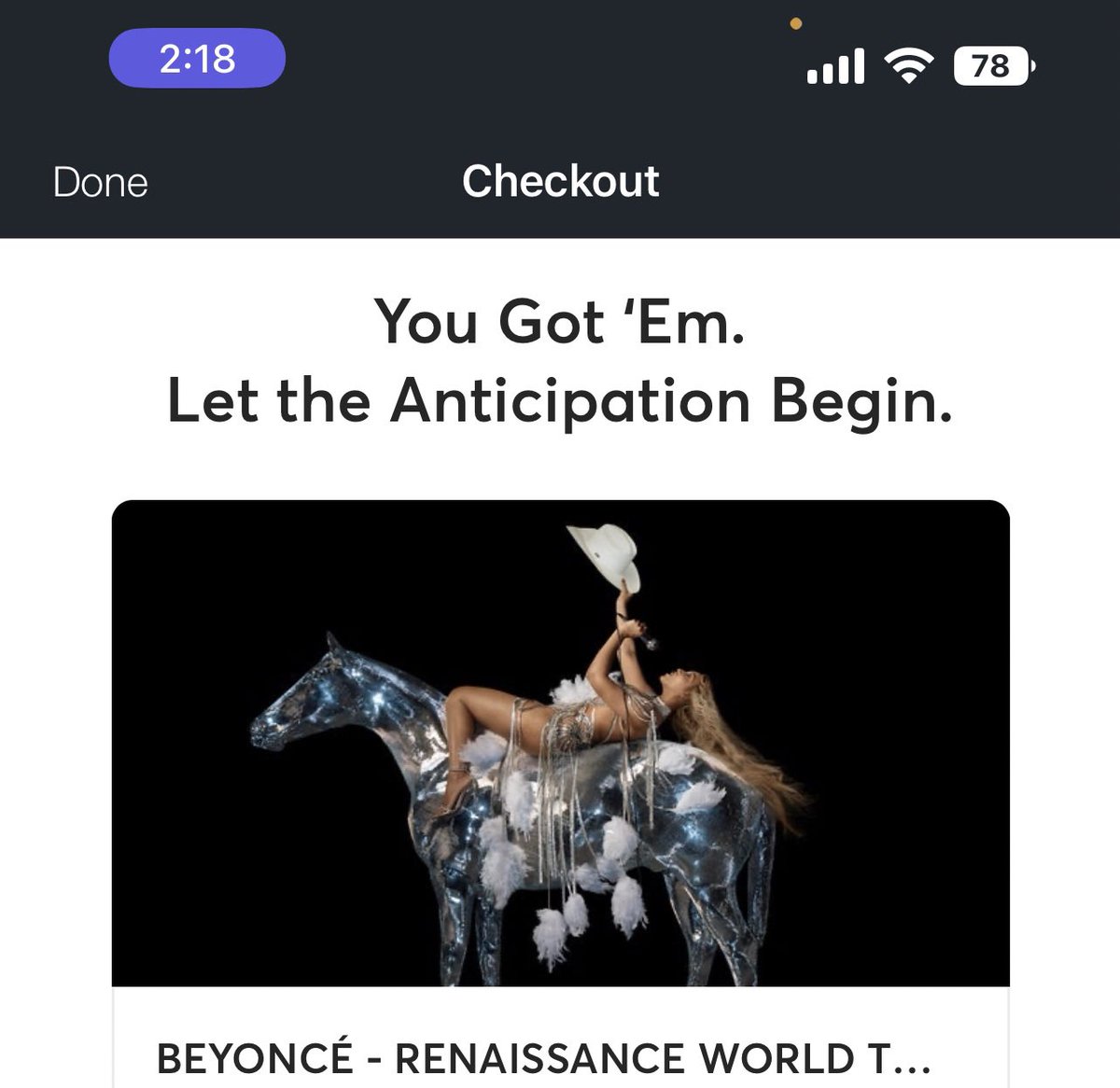 Jallana_'s tweet photo. @Beyonce @Ticketmaster  We thank God for favor and an amazing boyfriend 🥰🥹 See you soon B 👑 https://t.co/TB38aPjmwO