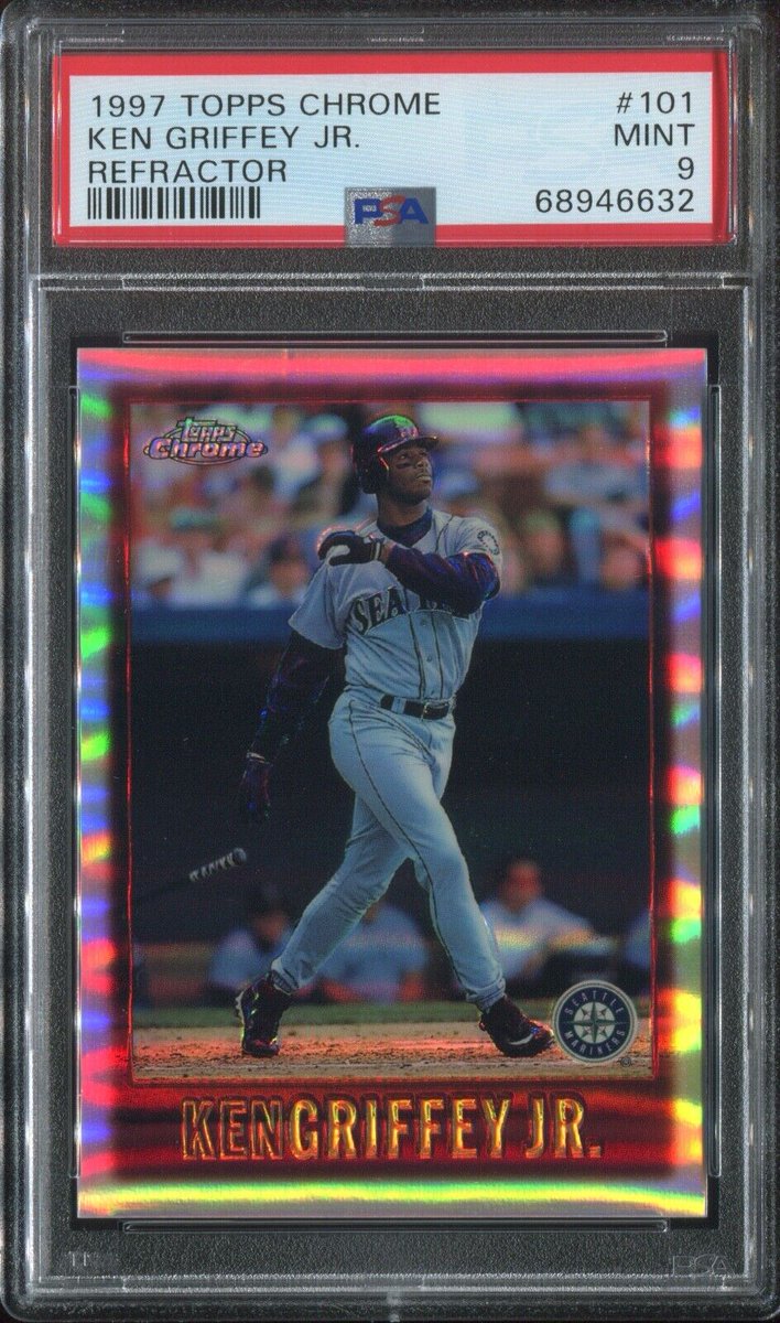 ThrillpackCards's tweet image. 13 spots left in tonight's 1997 Chrome Baseball Hobby break.

Base refractors of big names selling for serious dollars.

$10.99/spot = no brainer

Rips at 11 PM ET.

👇
shop.thrillpackcards.com/collections/fi…

#1997chrome #breakstonight @TheHobby247