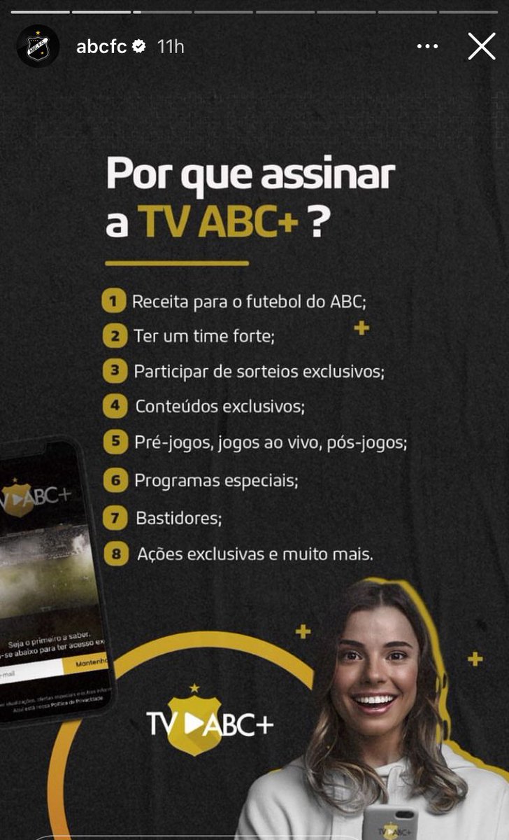 ABCdeNatal_RN's tweet photo. Assinar a #TvABC é ajudar ainda mais na montagem e manutenção do elenco do @ABCFC https://t.co/mAcsDfAycy