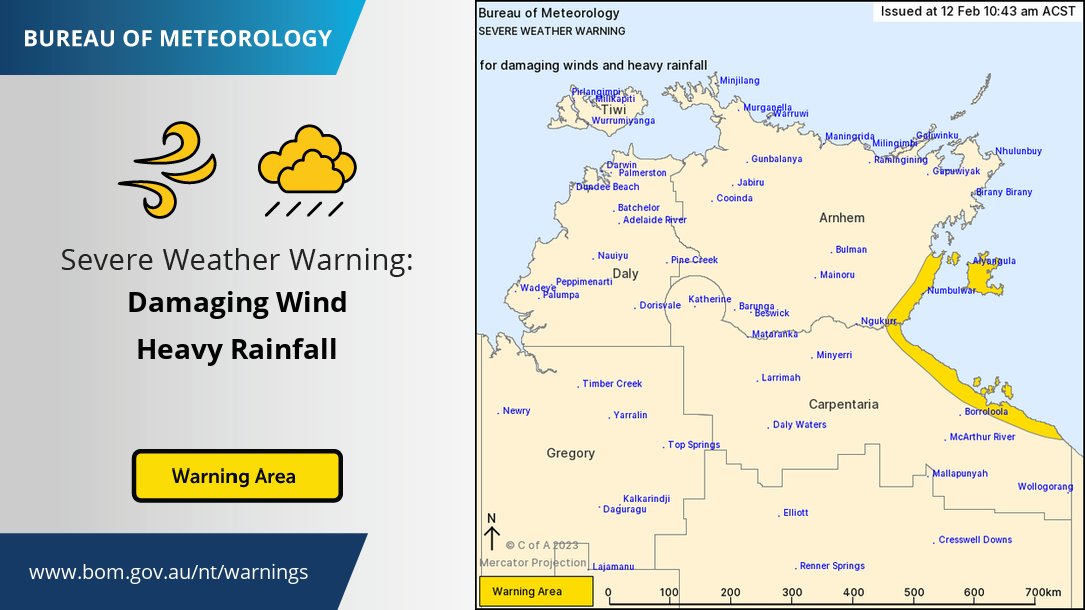 Bureau of Meteorology, Northern Territory on Twitter "⚠️Severe Weather