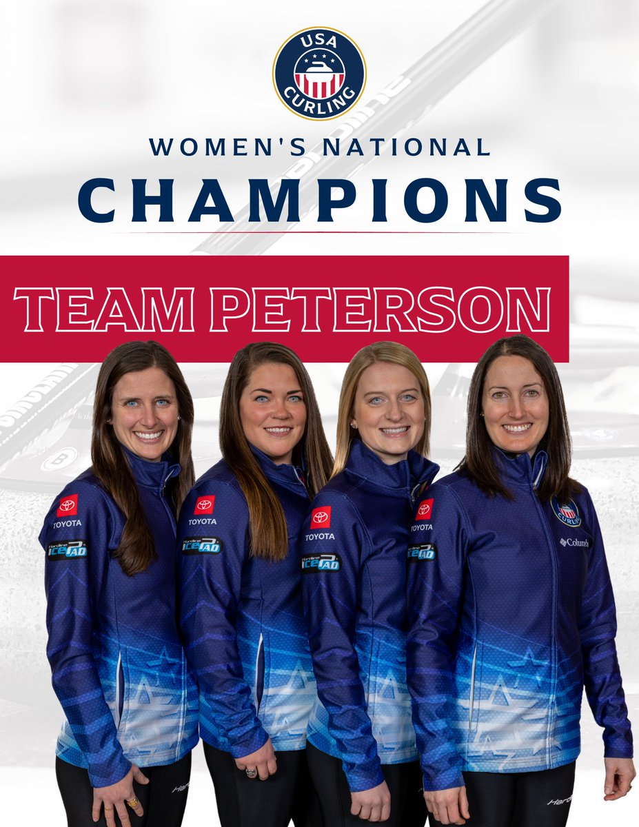 usacurl's tweet photo. Team Peterson is your 2023 Women’s National Champions 🇺🇸
#usacurling https://t.co/9xsk5byius