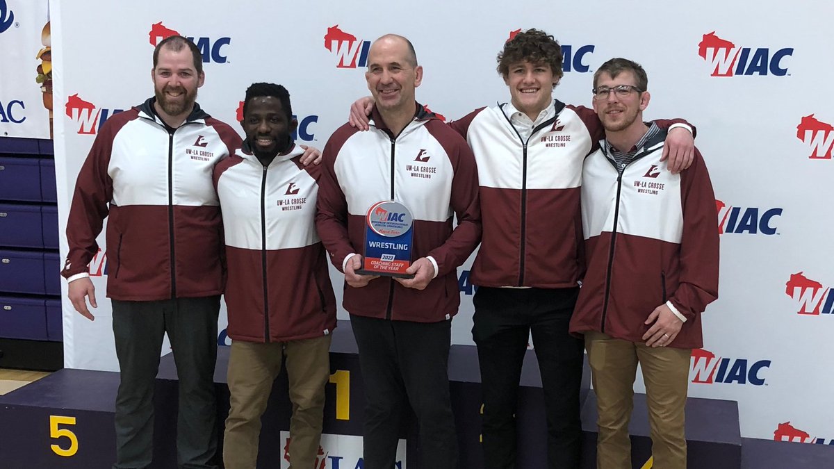 Congratulations to <a href="/UWL_Wrestling/">UWL Wrestling</a> for winning the WIAC Mertz Mortorelli Coaching Staff of the Year after leading the Eagles to their seventh straight league title. <a href="/DaveMalecek/">Dave Malecek</a>