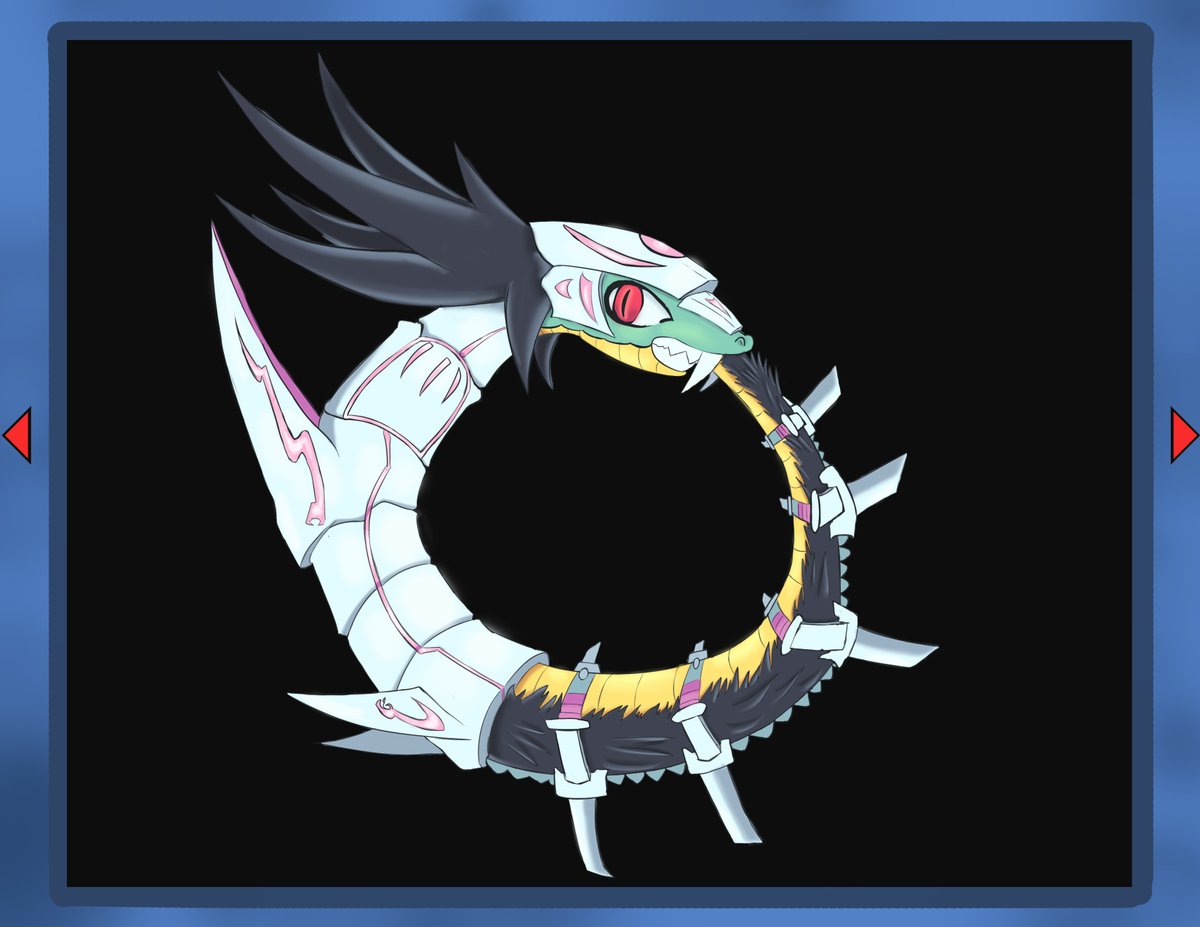 D_MonArts's tweet photo. Made another fan digimon. This one is named Ouroboromon the armor evolution of Gorgonmon. #fanmadedigimon #digimon #digifake https://t.co/hgdFCa5ihg