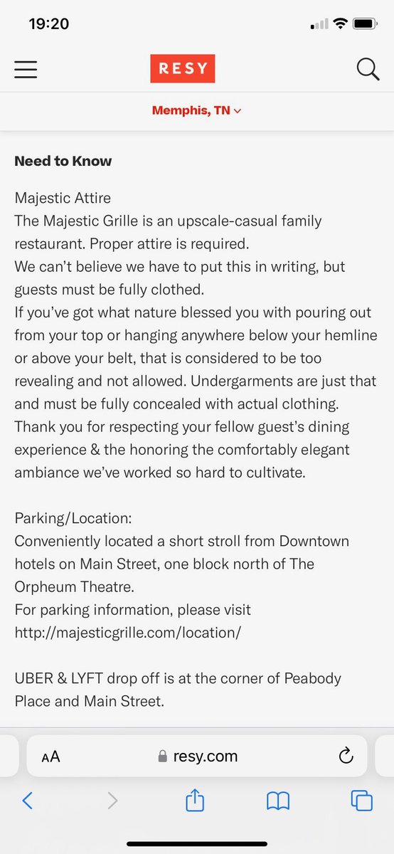 The Resy profile for The Majestic goes pretty hard 😬