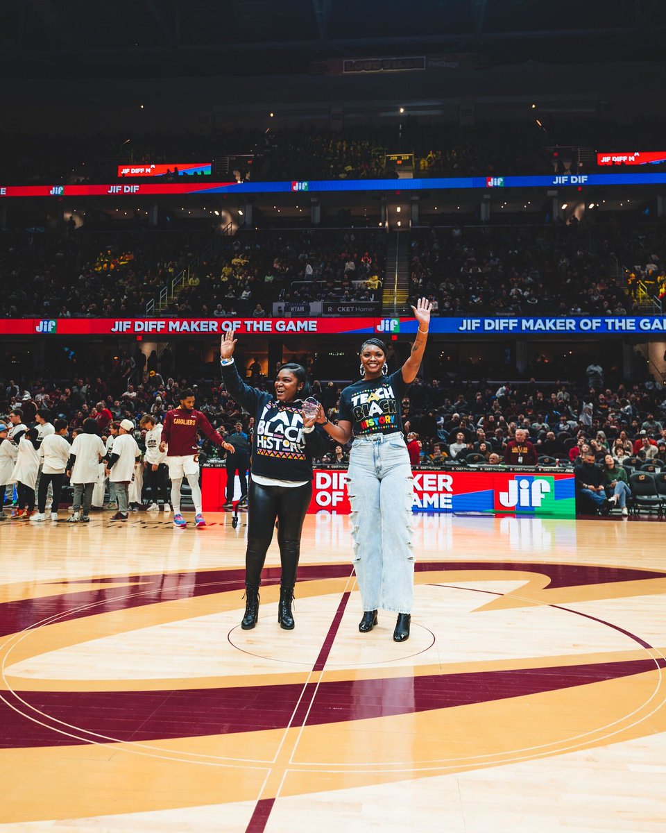 CavsCare's tweet photo. Tonight’s @Jif Diff Makers of the Game are Chelbi Graham and Gabrielle Vaughn!

Chelbi and Gabrielle are authors of “A is for Africa." Fellow teachers and recipients of the book have described it as “just what schools need." Thank you, Chelbi and Gabrielle! https://t.co/kmimh1eSOo