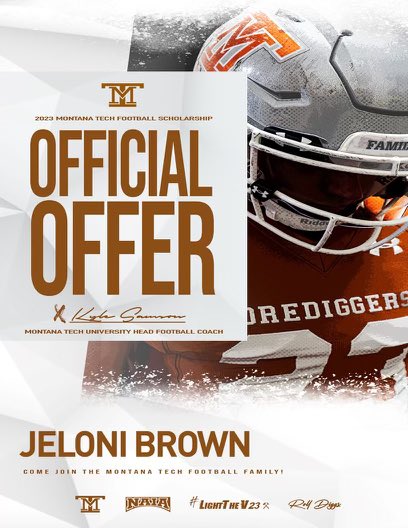 After a conversation with <a href="/KodyTorgerson/">Coach Kody Torgerson</a> I’m grateful to say I have a received an offer to continue my education and football career <a href="/MonTechFootball/">Montana Tech Football</a> This wouldn’t be possible without God. 
@DVC_CoachDarr 
@dvc_football1