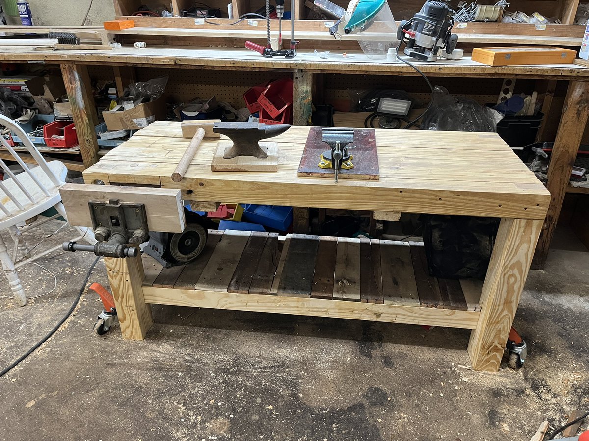 joeconsford's tweet photo. This week I built a new workbench! I am so excited to make lots of new projects on this bench! #FIXITFEB #adamsavage #fixit @donttrythis https://t.co/k5W810ahkJ