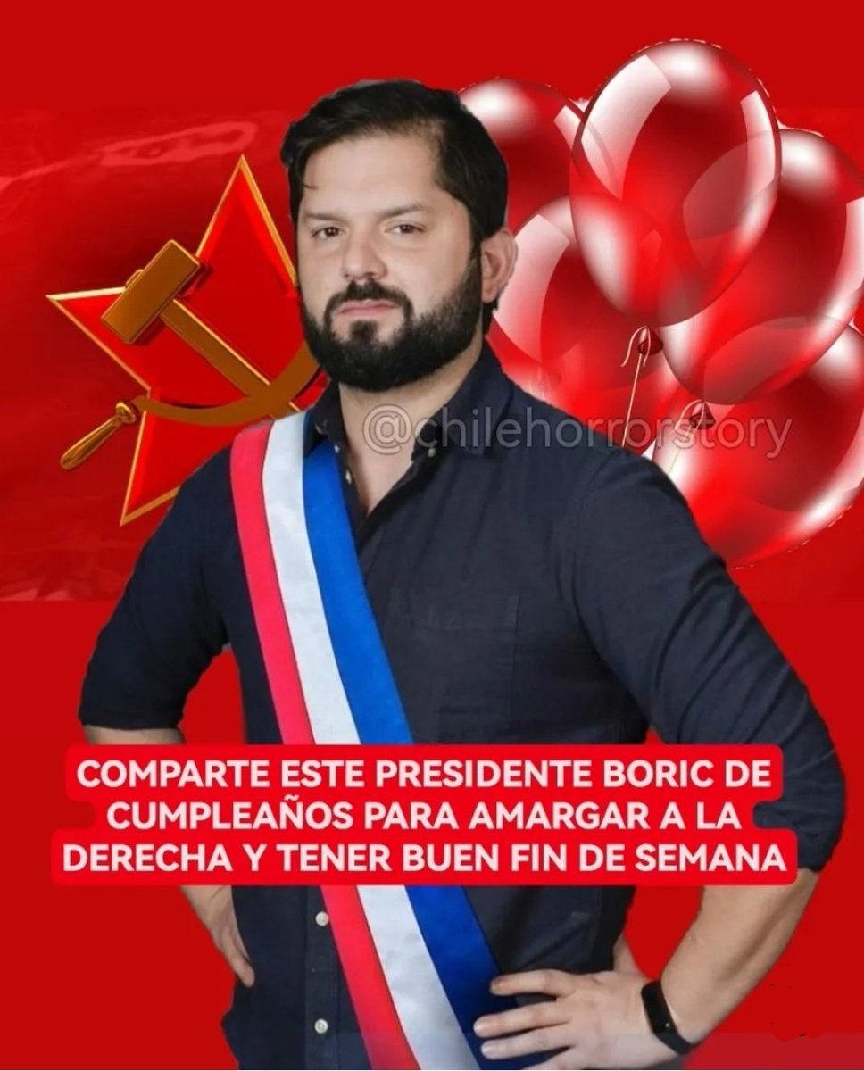 Ayatanland's tweet photo. Ya cabres, a celebrar el cumpleaños  del Presidente Gabriel Boric @GabrielBoric ❤️🌳🎶
(vía ChilehorrorStory en IG) https://t.co/0JkkYxq5D4