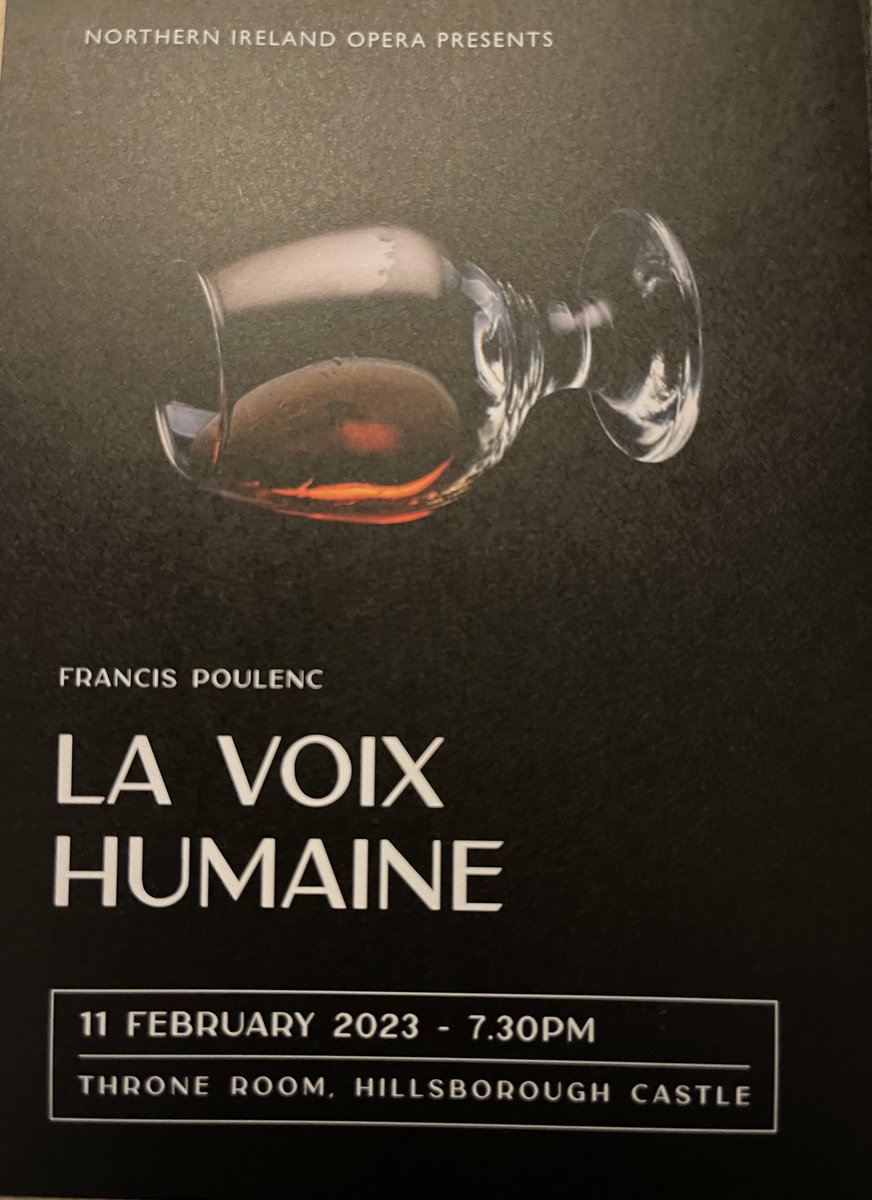 Wonderful to see @NIOpera take it to another level tonight with an unforgettable performance of  'La Voix Humaine' in historic @HillsCastle - the first in their brilliant new #SalonSeries