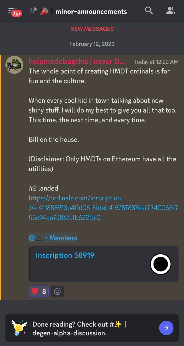 DrSonnyred's tweet image. Wen everybody is running to buy ordinals, @HelpMeDebugThis chad dev gives them out to community members, from his heart.

Respect. Now, next time, everytime.