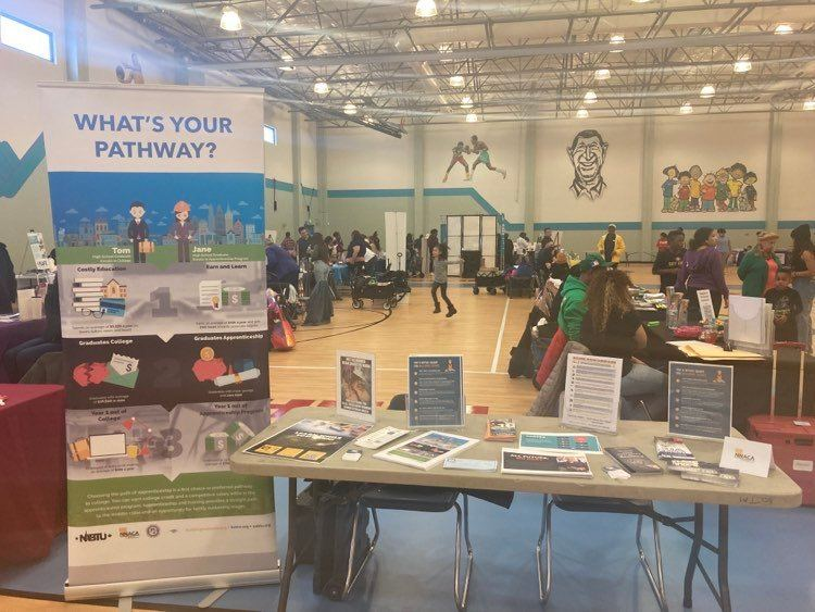 NNVTrades's tweet photo. Today we are delighted to attend ACCEPT's #BlackHistoryMonth Family Wellness Fair, sharing info about our region's great-paying union apprenticeships where you can earn while you learn! Start building your UNION career today! More info at https://t.co/xhrPZ2NTHx. #UnionStrong https://t.co/kUQKsggsX7