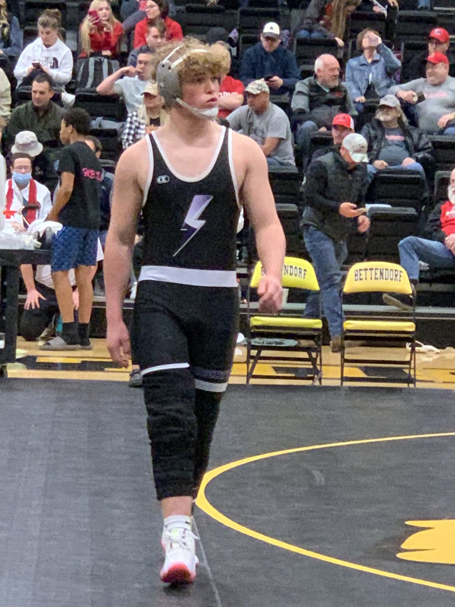 This kid is stubborn, tenacious and gritty. 73 days from surgery to the mat. He believed in himself, his coach believed in him and he just punched his ticket to state. 💜⚡️🖤 I am so proud of you <a href="/GavinBenton6/">Gavin Benton</a>