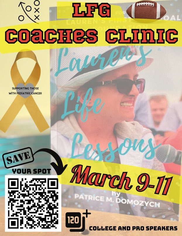 LFG Foundation (@lfgfootballcamp) on Twitter photo lfgf2023.coachesclinic.com Please retweet and spread the word. All proceeds benefit pediatric brain tumor research and cancer services! <a href="/thecoachtube/">CoachTube.com</a> <a href="/CoachKGrabowski/">Keith Grabowski π Coach and Coordinator Network</a> lfgf2023.coachesclinic.com Please retweet and spread the word. All proceeds benefit pediatric brain tumor research and cancer services! <a href="/thecoachtube/">CoachTube.com</a> <a href="/CoachKGrabowski/">Keith Grabowski π Coach and Coordinator Network</a>