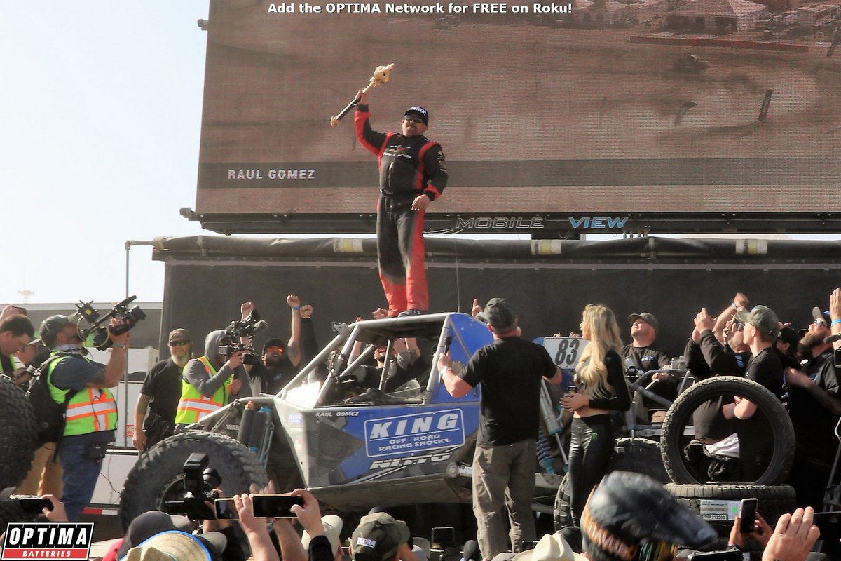 Congratulations to Raul Gomez of <a href="/gomez_racing/">Gomez Brothers Racing</a> on back to back wins in the <a href="/progressive/">Progressive</a> <a href="/KingoftheHammer/">King of the Hammers</a> powered by #OPTIMAbatteries powerpacknation.com