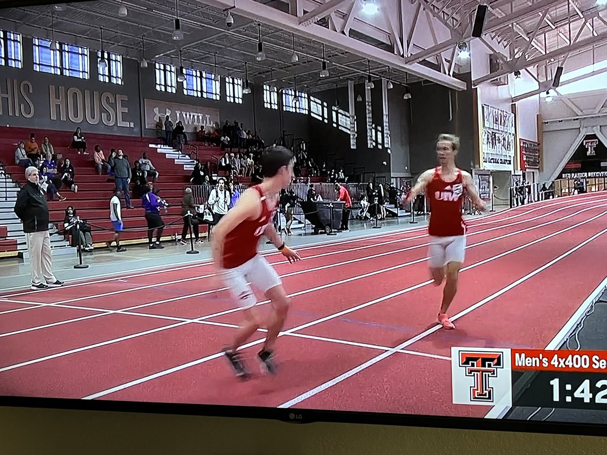 Couldn’t be at Texas Tech this weekend, but got to watch <a href="/UIWTrackXC/">UIW Track and XC</a> on  ESPN+!  Great job! That is SV alum Jonah Ulbricht handing off to CC alum <a href="/austin_davisson/">Austin Davisson</a>. <a href="/GamezGlenn/">Canyon Track</a> @rangerstf_sv <a href="/cisdnews/">Comal ISD</a> <a href="/DrChapmanCISD/">Dr. John E. Chapman III - Comal ISD Superintendent</a>