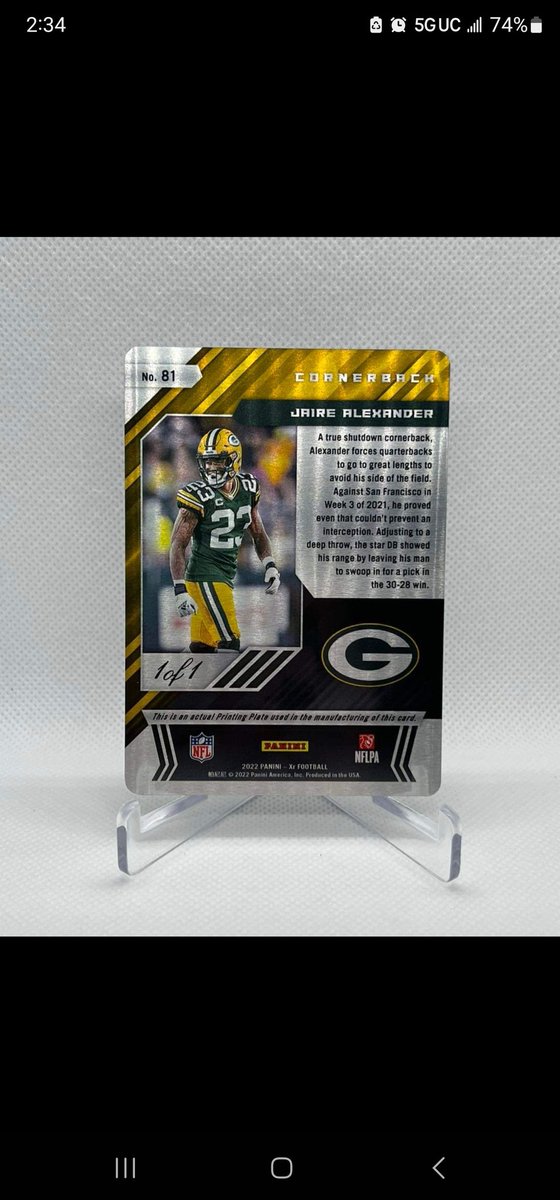 JDML33's tweet photo. @CardPurchaser has anyone join a break for blogs hobby shop before and did they have any problems with them because I was so happy that I joined a break for the packers and got a 1 of 1 printing plate but never got it with my base cards and one auto with a top loader... https://t.co/3yt8NLohk5