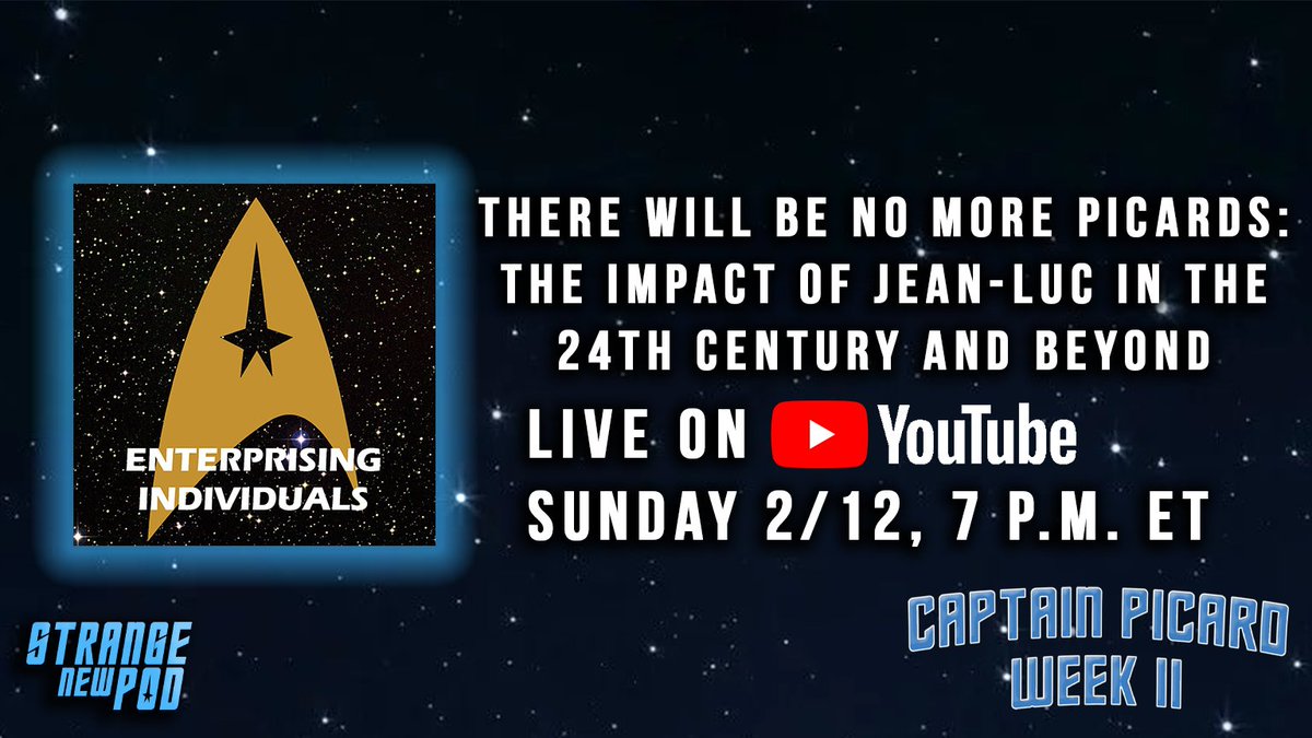 BackTrekking's tweet photo. This Sunday at 7pm ET, @ka1iban is joined by @JoeMazel1 of @abcdtos to answer the question: how would the world of #StarTrek be different without Captain Picard?. Join the conversation on YouTube as part of @strangenewpod's Captain Picard Week! #tng #PicardSeason3 https://t.co/0t3zeKj2ej
