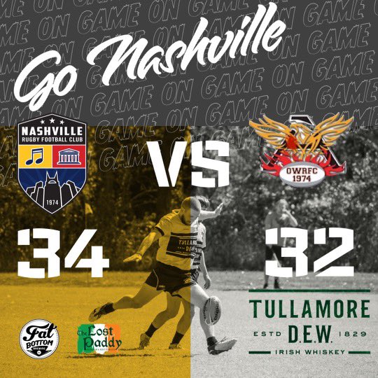 Nashville wins 34-32 against Atlanta Old White! The boys will face Memphis on 2/25 in the first matrix game of the spring season. #Nashvillerugby #rugby #saturdayisarugbyday