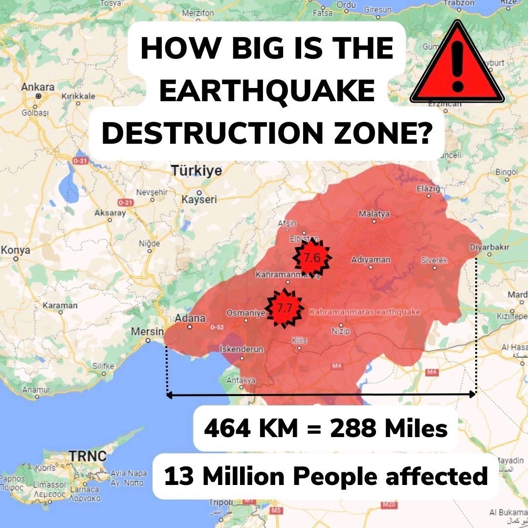 cekicbaris's tweet photo. Here is the size of the devastating earthquake https://t.co/B333mzHnlM