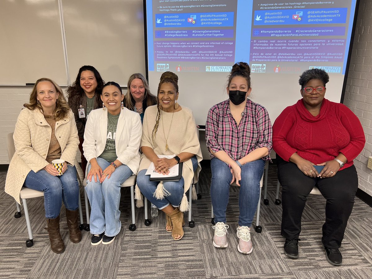 AustinISDAVID's tweet photo. (3/4) Thank you to our outstanding facilitators and panelists for lending your time and expertise to families and students! #breakingbarriers #growinggenerations @AustinISD @GEARUPAustinISD @AVID4College https://t.co/xnJQcMi9pi