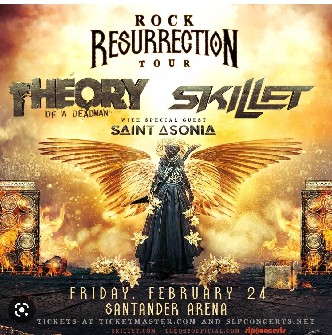 Tix for #TheoryofaDeadman #skilletmusic #saintasonia at SantanderArena in #readingpa is ALMOST Sold Out!iROCKRADiO.ME have tix to giveaway! #Listen &amp; #follow our socials for details.  Limited tix 4sale at SLPconcerts.com 
#pennsylvaniaconcerts #rockradio