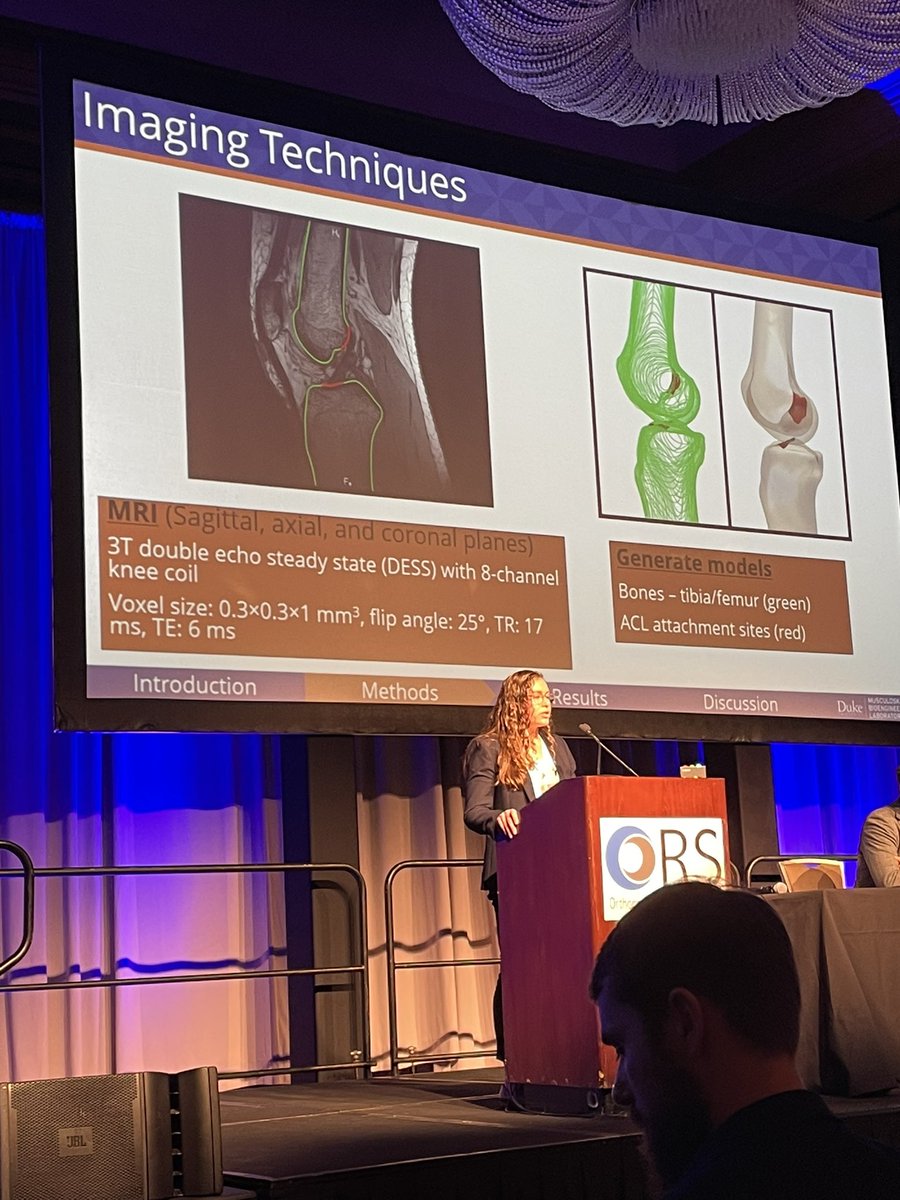 defratelab's tweet photo. Props to our all star PhD candidate @jnfoody who presented her work on tibial morphology and ACL strain! Way to go Jacqueline! @defratelab #ORS2023 https://t.co/FrLEmHpP2X