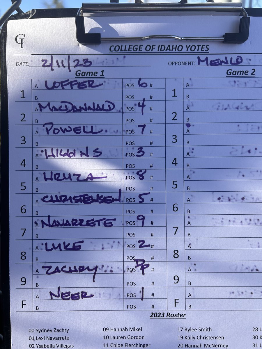 Game ☝🏻vs Menlo 
Starting Line Up🐺