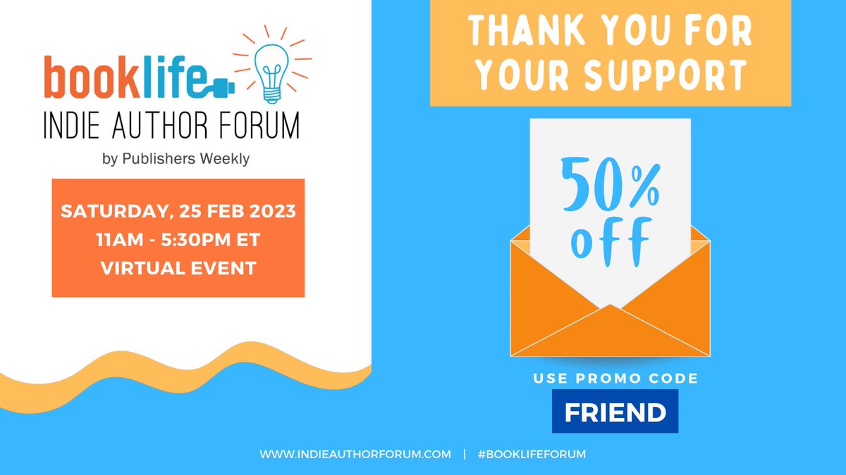 Join me at this year’s Indie Author Forum to get an up-to-the-minute, insider’s look into the rapidly evolving world of self-publishing.
 
See you there!! indieauthorforum.com

Use promo code with General Admission ticket to receive your discount. 
 
#IndieAuthors