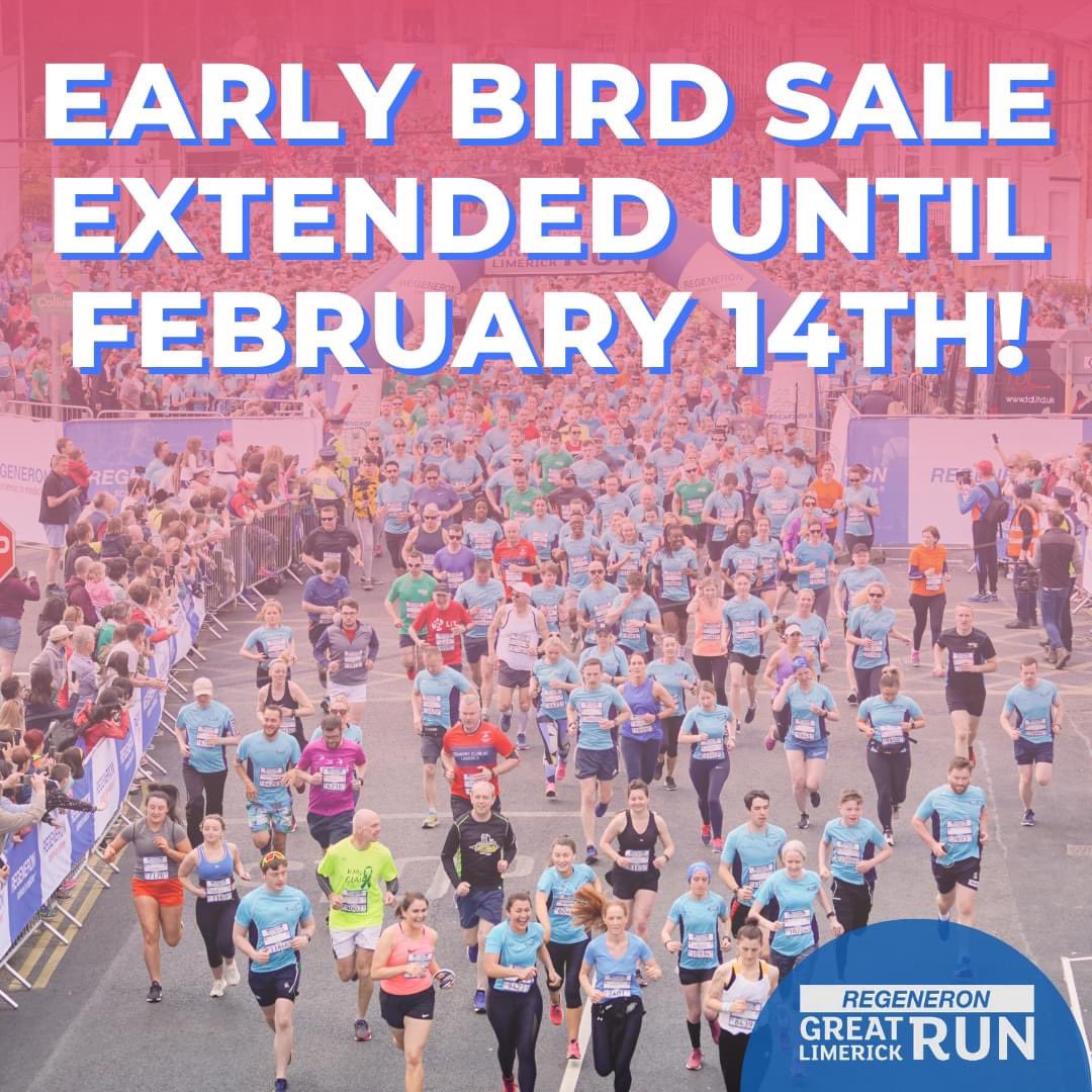 🔔 ANNOUNCEMENT 🔔 - - Due to unprecedented demand we are extending our EARLY BIRD SALE until February 14th! ⏰ 🏃🏼‍♂️ - - Sign up: eventmaster.ie/event/pdzxhvyT…