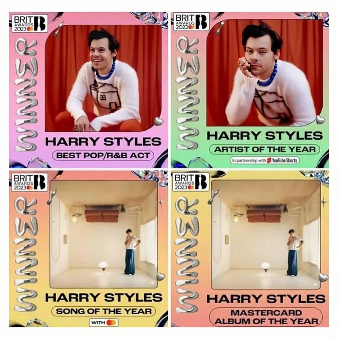 Louis_Oops_'s tweet photo. Winner! #HarryStyles #Brits2023 https://t.co/c0j6bEcyrc