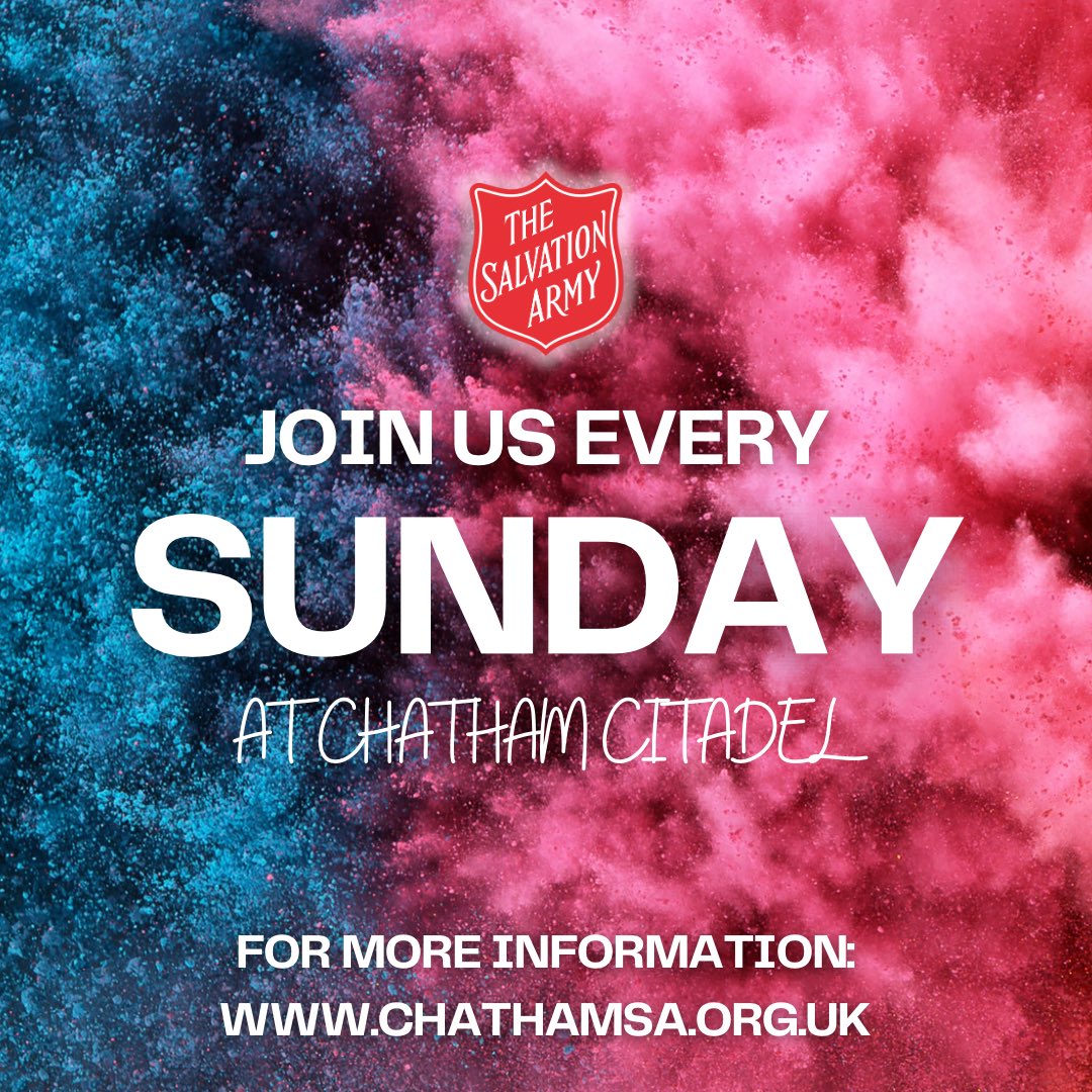 Come and worship with us at #ChathamSA every Sunday at 10am. Either at the hall or join us via our YouTube Channel.

Major <a href="/FabPayne21/">Ian F Payne</a> is currently on his hols, but we welcome Major Jonathan Wylie to bring the word of God to us. 

#ChathamSA150 #TheSalvationArmy