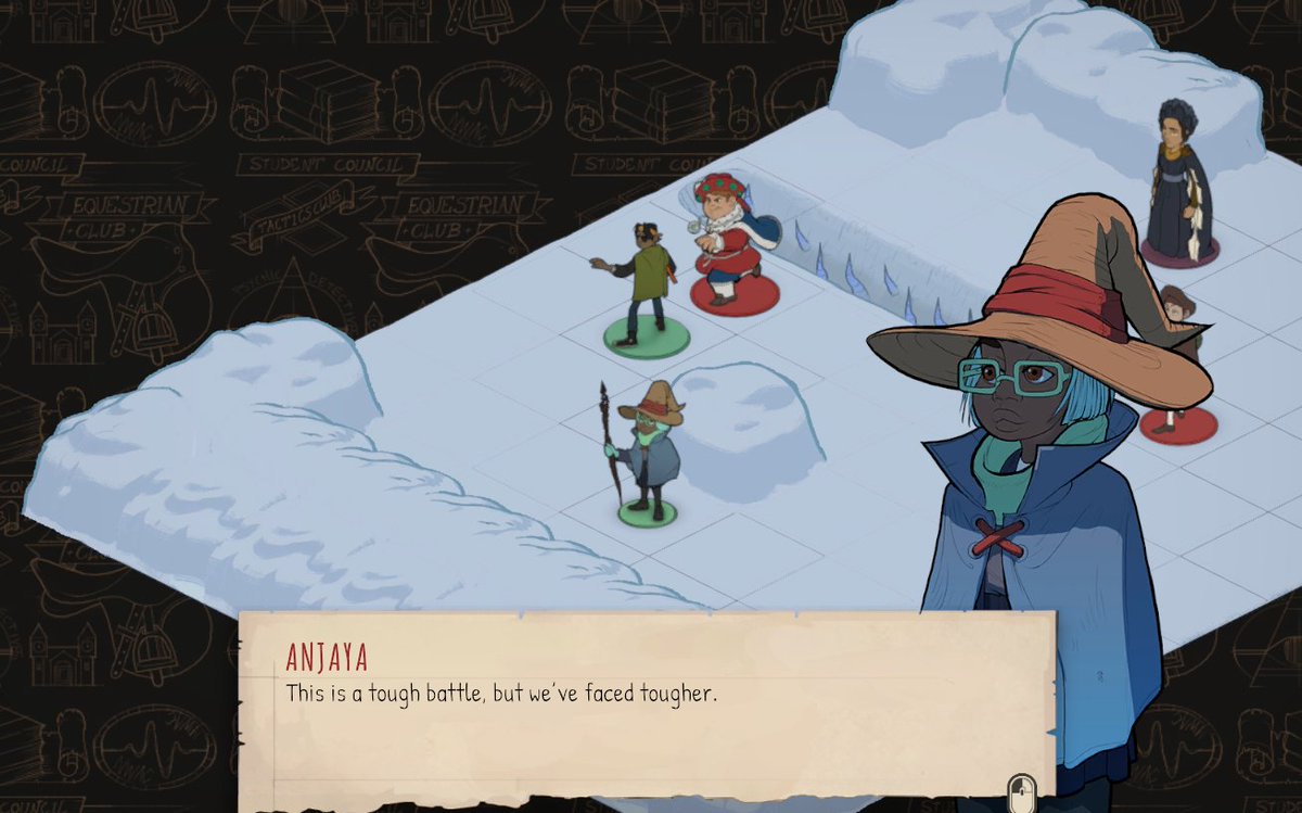 Still feeling a little bummed that the wizard school game has so much attached to it? Here's another replacement recommendation: Wintermoor tactics club! Fun combat, sassy writing and an appealing, cohesive art style give you a similar cozy feel for a fraction of the price 👍
