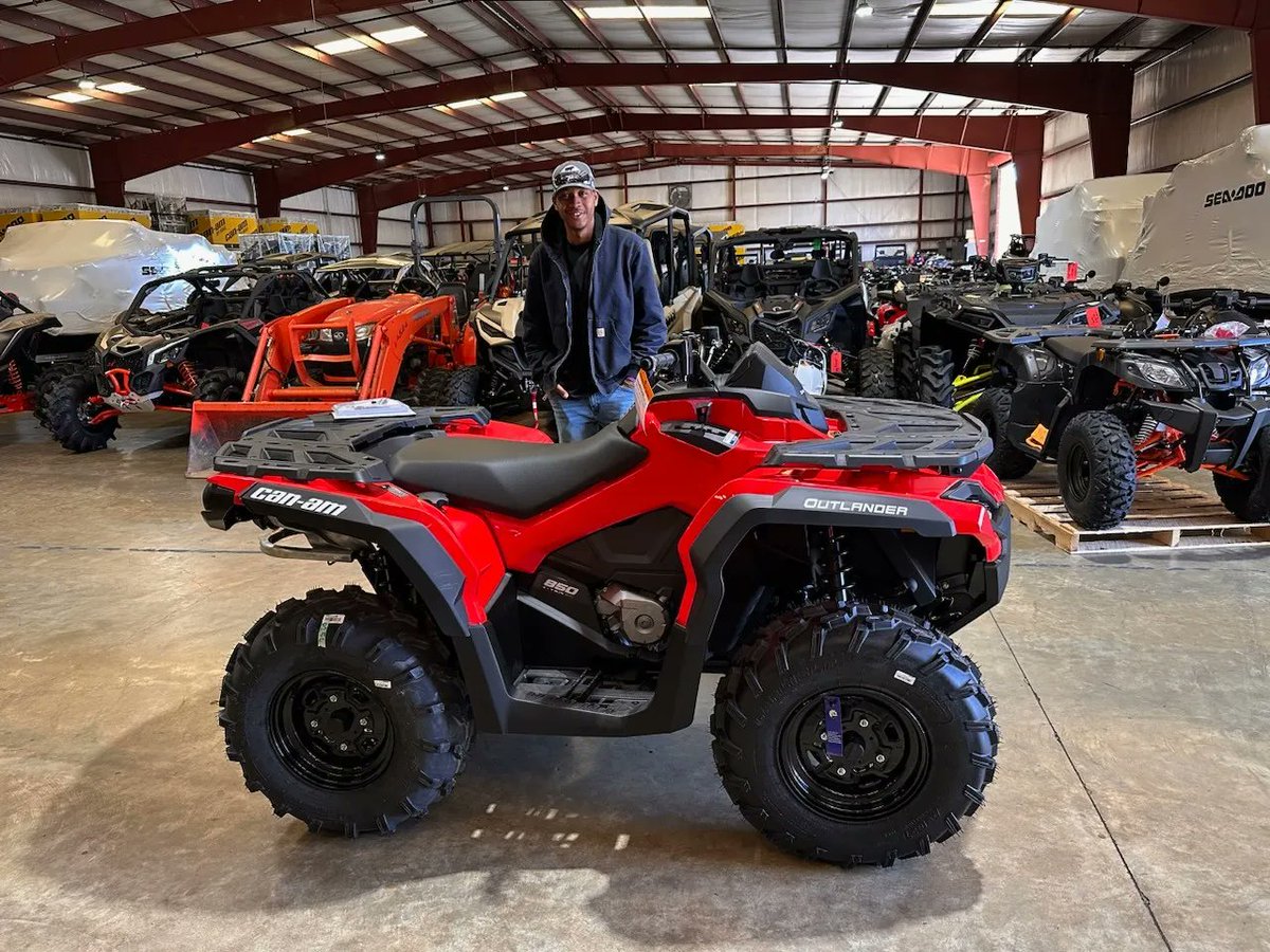 Congratulations to Avery Young from Taylorsville, MS for purchasing a 2023 Can Am Outlander 850 at Hattiesburg Cycles! #canam #outlander
