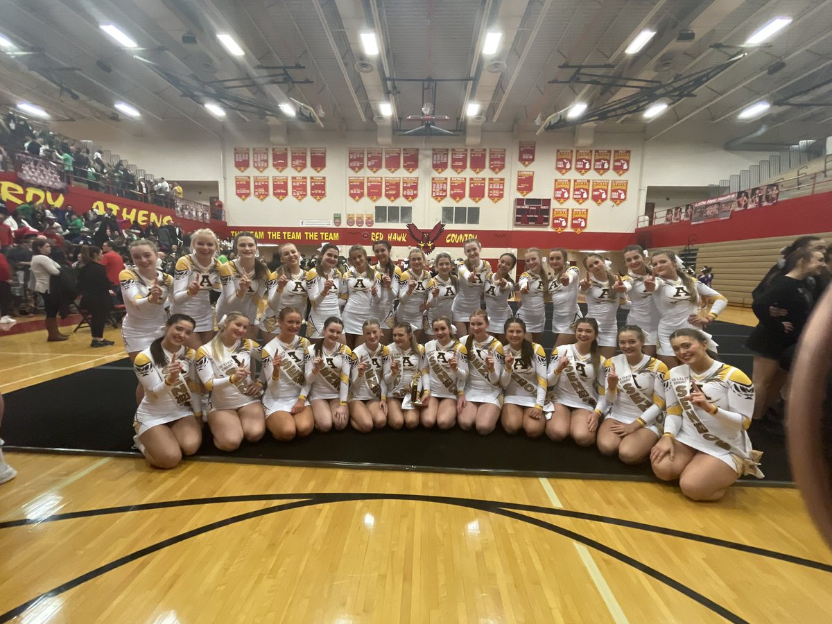 TROY ATHENS INVITE CHAMPS! 🥇 With a record breaking round three (322.8) and total score (794.16), we are more ready than ever to take on Districts next week! Stay tuned to watch our peak! We are just getting started! 🔥 #ff4 #trsf #adamscheer