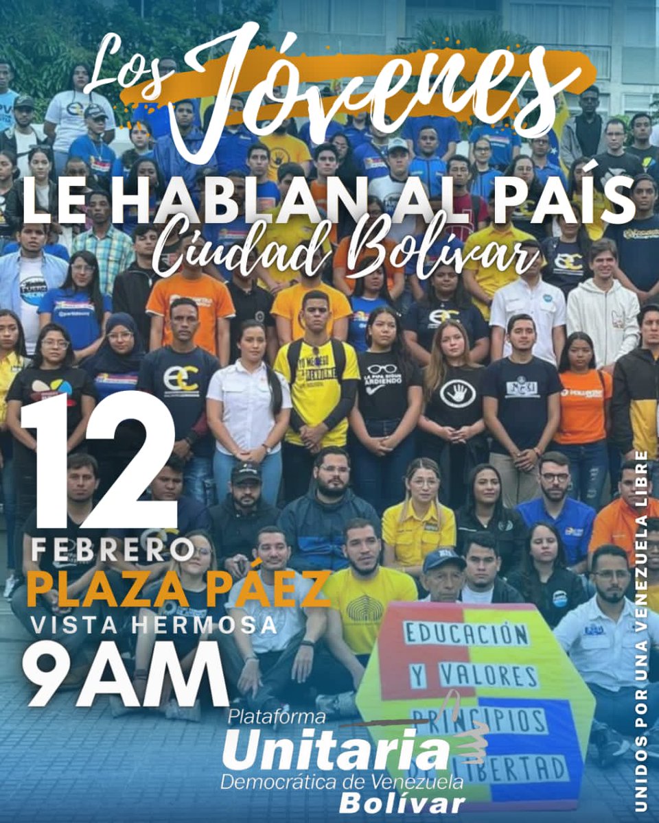 Mañana en Ciudad Bolívar, los jóvenes le hablan al país.

Tenemos que ser la voz no solo del futuro, si no tambien del ahora.

La lucha es de todos.
@Pr1meroJusticia 
#UnidadCiudadana
#JusticiaEnLaCalle