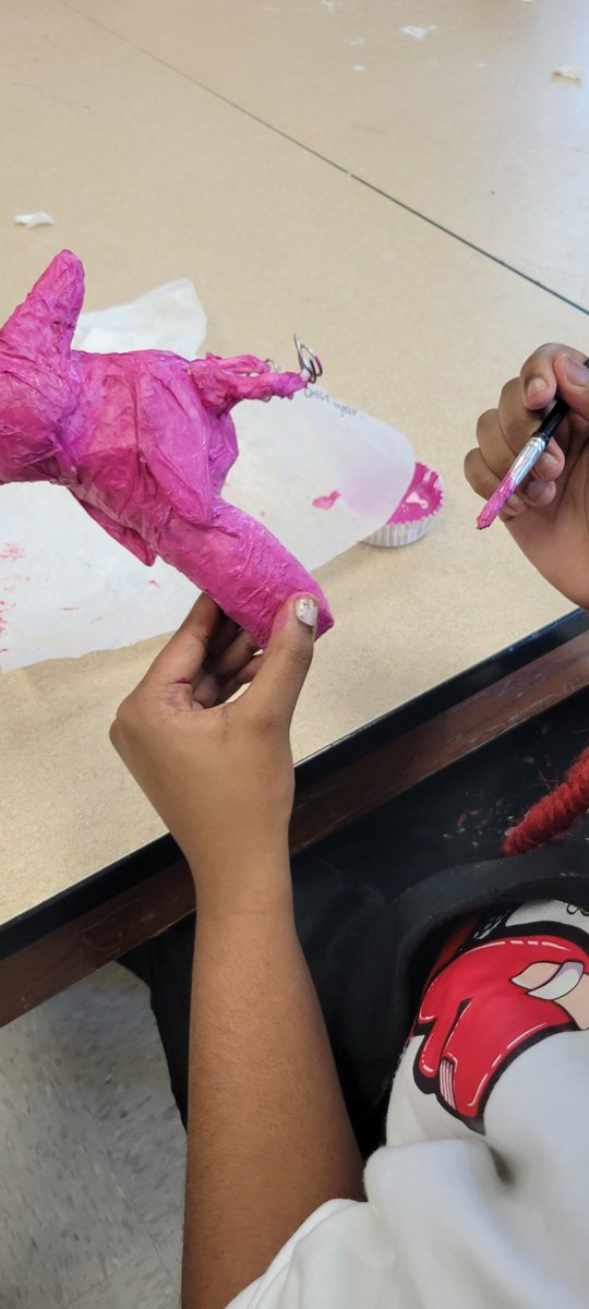 nrjhart's tweet photo. Art 1 in the painting phase of their papier mache birds! Fun times in Art...#ALLIN https://t.co/CsDceJVAyf