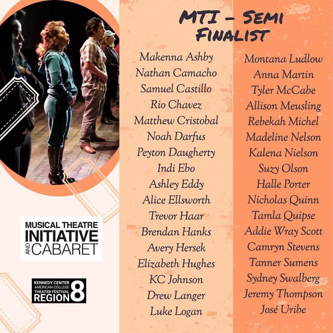 Congratulations MTI Semi Finalist! 

Make sure to keep up with updates through email and Festival 55 Guidebook app! #festival55 #kcactf8