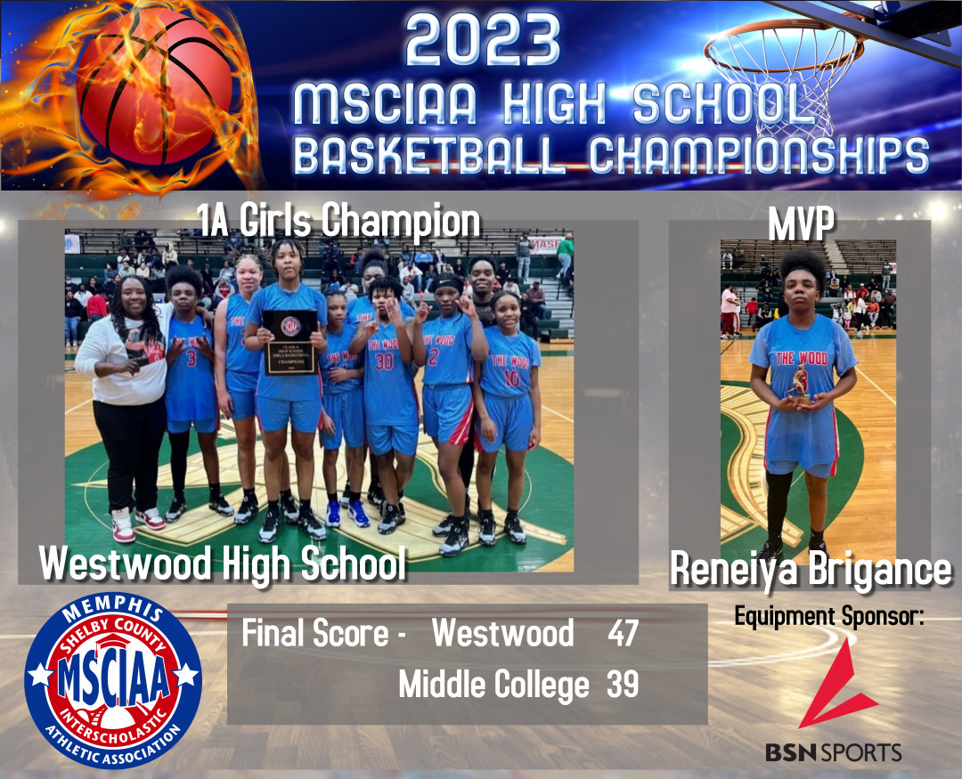 Congratulations to Westwood High School on winning the 2023 MSCIAA 1A girls basketball championship! Reneiya Brigance was named MVP. <a href="/WestwoodHighSc2/">Westwood High School</a>