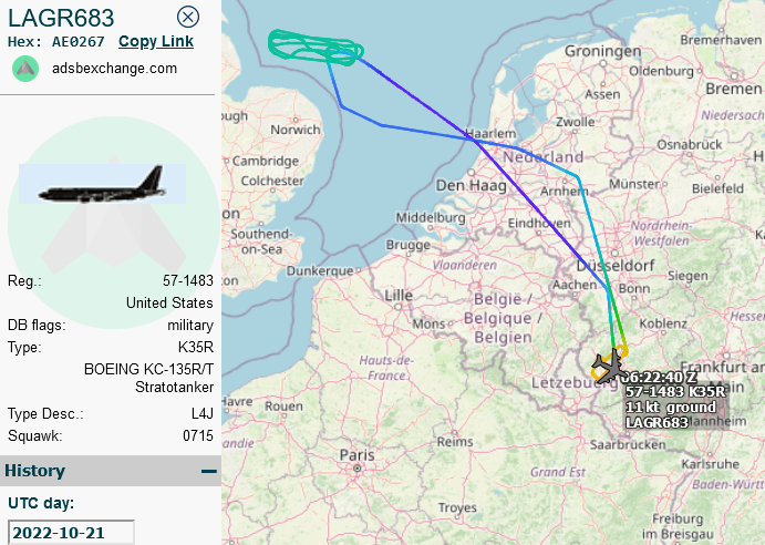 SirListenalot's tweet photo. I'm sure @flightradar24 knows why it shows #BART20 as #LAGR683 (a flight that took place on Oct21 2022 ! ). FR24 also shows #RCH558 (Fairchild - Spangdahlem) on Feb09 as LAGR683. Am I the first/only one to find out that they mess around with data? https://t.co/NkVzmVLObn