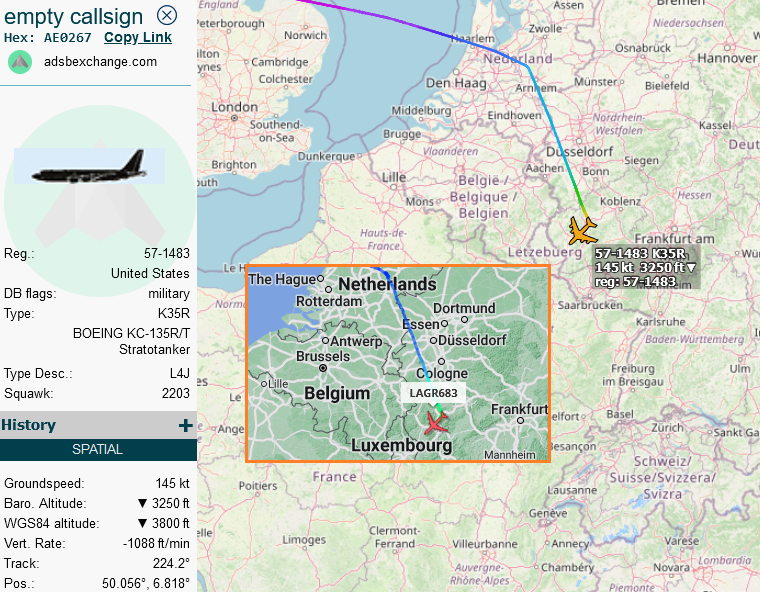 SirListenalot's tweet photo. I'm sure @flightradar24 knows why it shows #BART20 as #LAGR683 (a flight that took place on Oct21 2022 ! ). FR24 also shows #RCH558 (Fairchild - Spangdahlem) on Feb09 as LAGR683. Am I the first/only one to find out that they mess around with data? https://t.co/NkVzmVLObn
