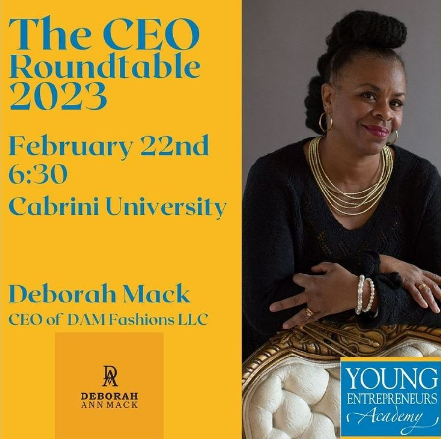 DAM_FASHIONS's tweet photo. Meet Deborah Mack, CEO of DAM Fashions. She worked in the judicial system for years, left to start an organic dry cleaning store, then went back to school to live her real passion fashion. Come hear how she continues to thread the needle daily. Register at https://t.co/7CpmaTlWMe https://t.co/asL96wDIJN