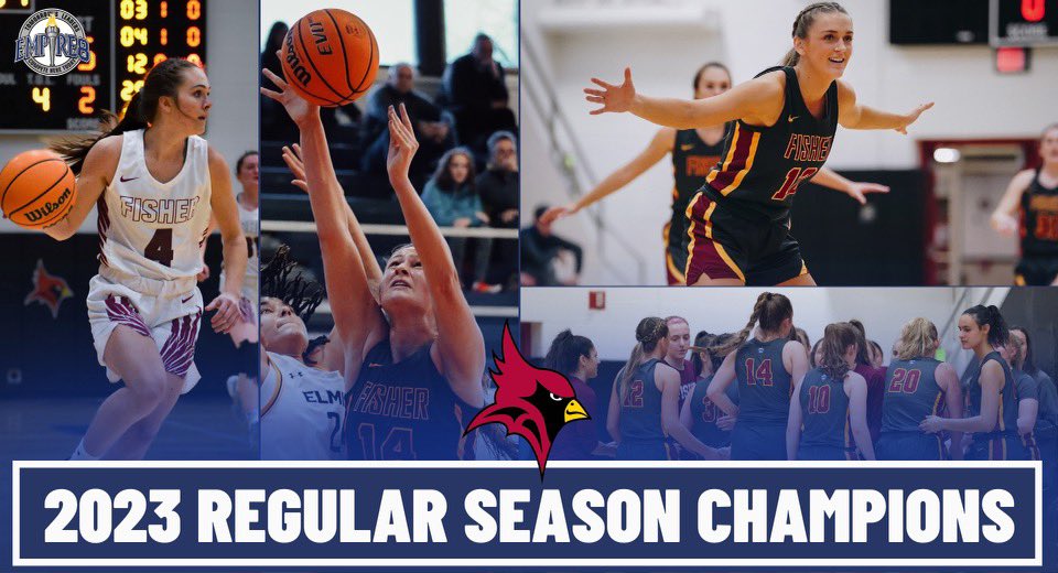 Congratulations to <a href="/FisherAthletics/">SJF Cardinals</a> <a href="/SJFWBB/">SJF Women’s Basketball</a> who clinch the 2022-23 #E8 Regular Season title and top-seed in the upcoming Empire 8 Championship Tournament! #E8Proud #LeadersCompeteHere #WhyD3 #d3hoops