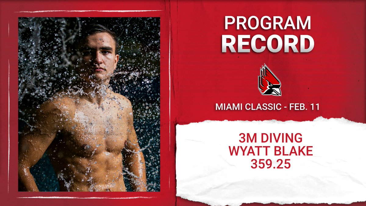 BallStateSwim's tweet photo. There was some more GREAT DIVING in Oxford, Ohio, on Saturday as Wyatt Blake broke the program record on the men's 3M board

Weekend Notebook: https://t.co/WVcwwKpSix

#ChirpChirp x #WeFly https://t.co/nvW2oj6f2v