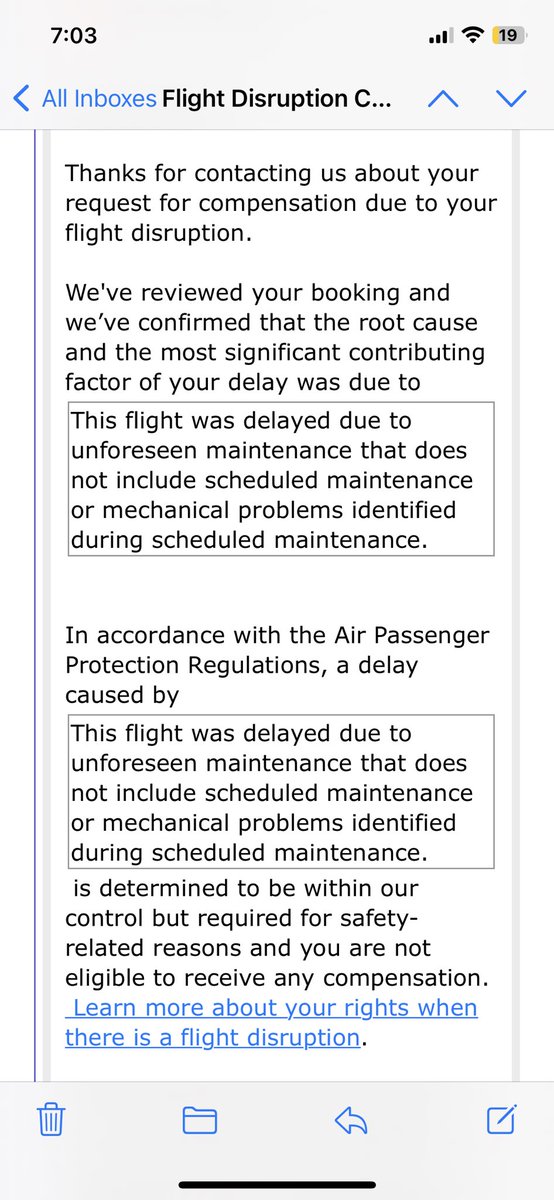 miralrousan's tweet photo. They delay your flight by 12 hours, forcing you to stay overnight in transit in a city you don’t live in due to the lack of maintenance, youre not eligible to receive any compensation, not even for your hotel,what type of customer service is this @AirCanada @CTA_gc @OmarAlghabra https://t.co/DFDgQB0PBM