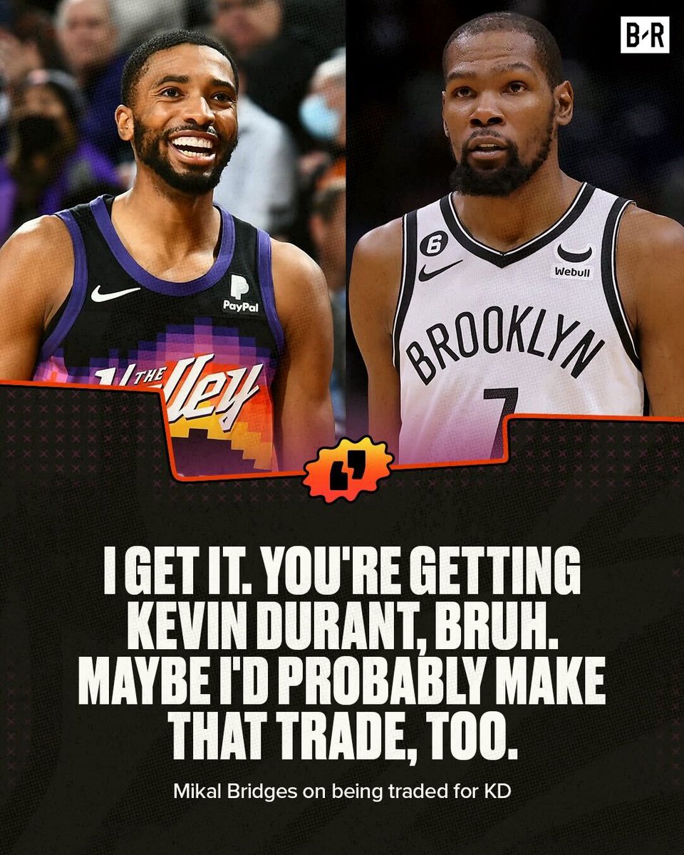 BleacherReport's tweet photo. Mikal Bridges keeping it real 💯😂 https://t.co/3tJVeom4hy