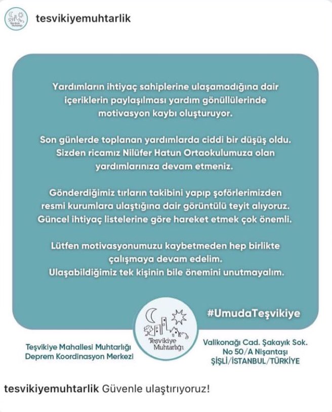 dafberi's tweet photo. Tırlar güvenli bir şekilde varıyor. Depremin ilk 4 günü toplam yüklenen koli sayısı 2159du. Ancak internette yayılan bazı yanıltıcı “yağmalama”söylemleri nedeniyle, gelen yardımlarda ciddi bir düşüş oldu… Bu hafta boyunca 10:00dan itibaren yardımlarınızı bırakabilirsiniz. https://t.co/jMQiCbkD8m