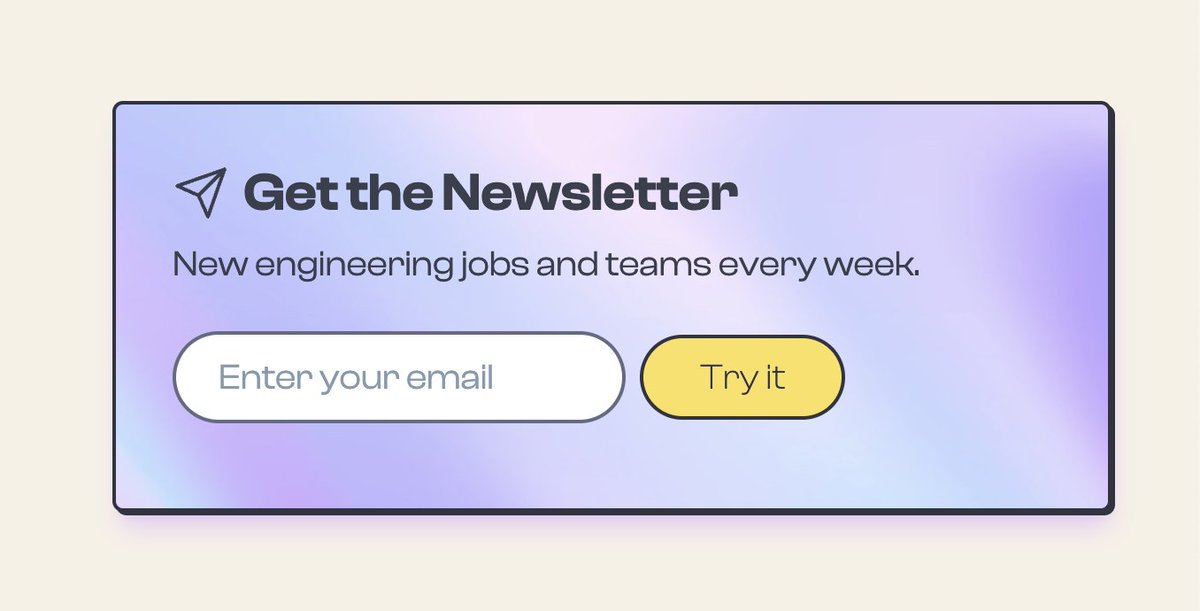 Newsletter popups are effective at increasing signups, but I can't bear to do that on goodteams.app. 🙅🏽‍♀️

So I made the signup box glowy and holographic instead. 🪞🪩😅